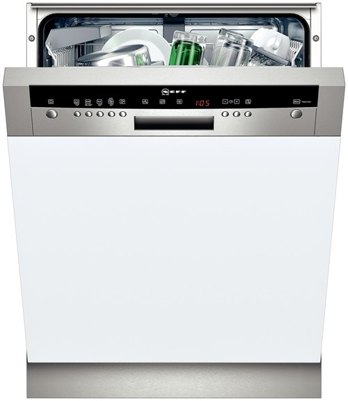 Neff S41M69N1EU vaatwasser voor integratie met rvs bedieningspaneel in het zicht (let op: afbeelding wijkt op detail iets af).