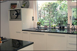 Snaidero keuken in Bianco Everest hoogglans wit gelakt. 