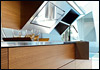 Italiaanse design keuken Snaidero Kube. Deze greeploze keuken staat opgesteld in de Snaidero Concept Store.