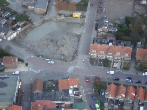 Bouwterrein "de Dokke" vanuit de lucht.