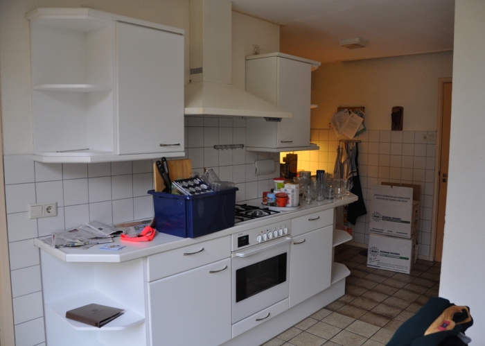 De oude keuken van klant.